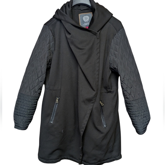 Vince Camuto Jackets & Blazers - Vince Camuto Hooded Black Quilted Sleeve Jacket Size XL